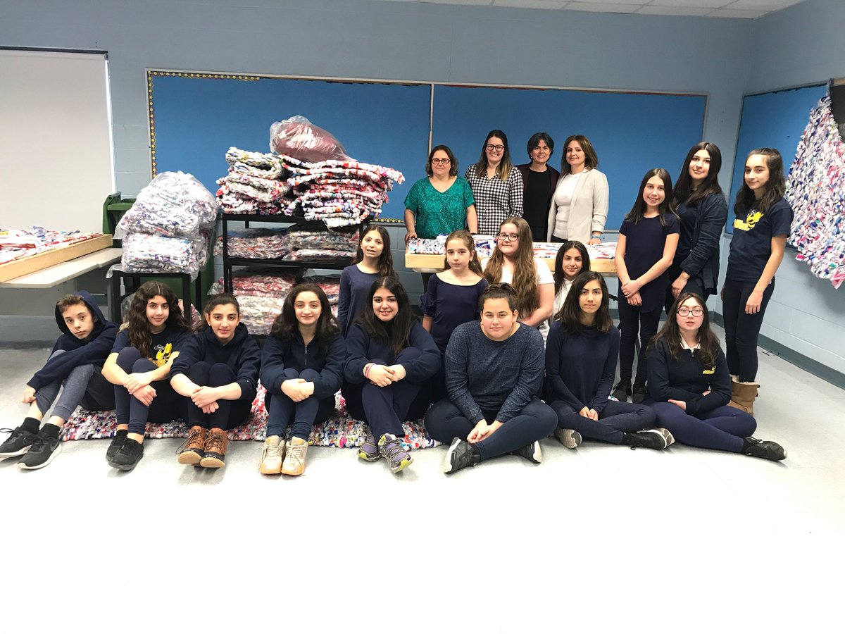 St. David’s Milk Bag Team has completed its 33rd large mat, 50th mini-mat and 37th pillow. Great Social Justice and eco-school initiative! #YCDSB