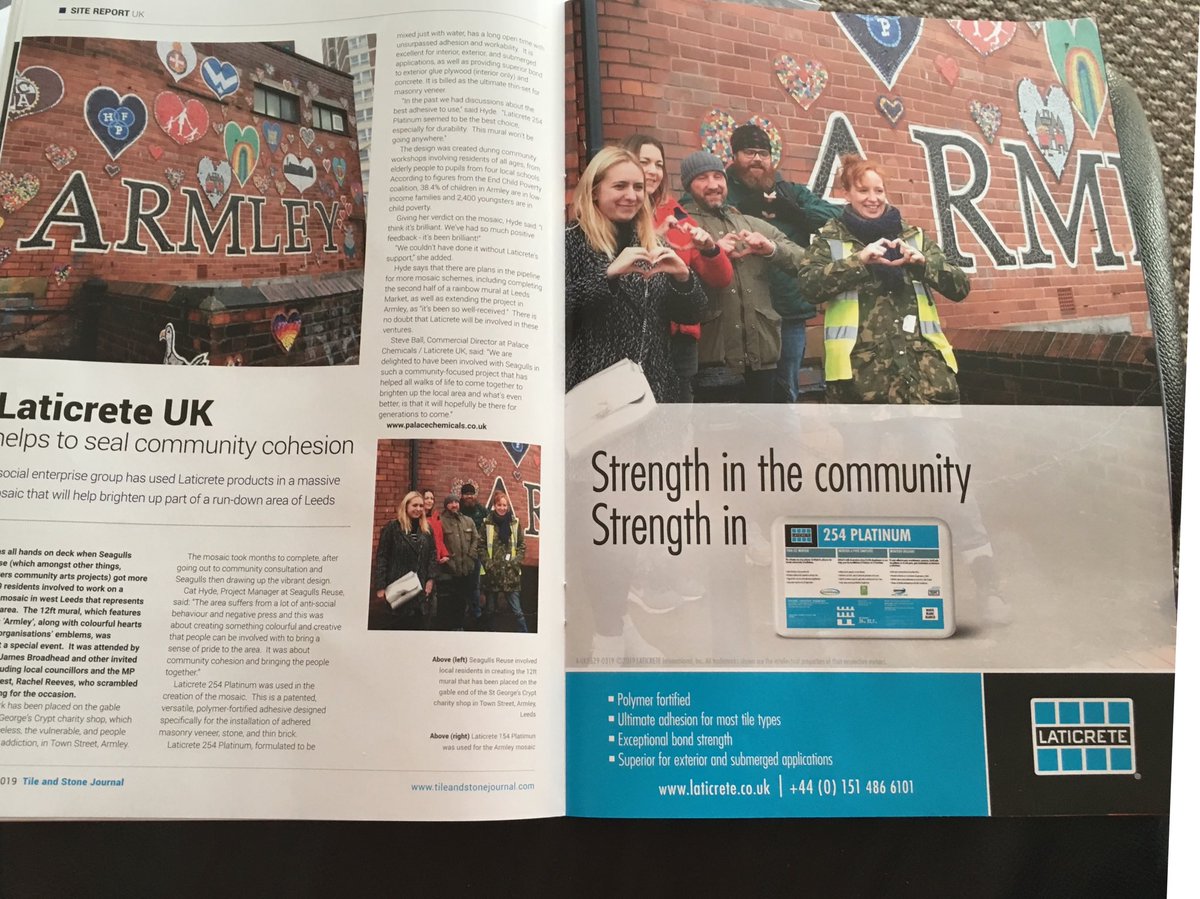 James_PalaceCh's tweet photo. Great to see the write up about the amazing work that ⁦@SeagullsPaint⁩ do in the community in the ⁦@tsjmag⁩ this months#making the community beautiful #mosaicsinleeds https://t.co/MyV5uoIF3I