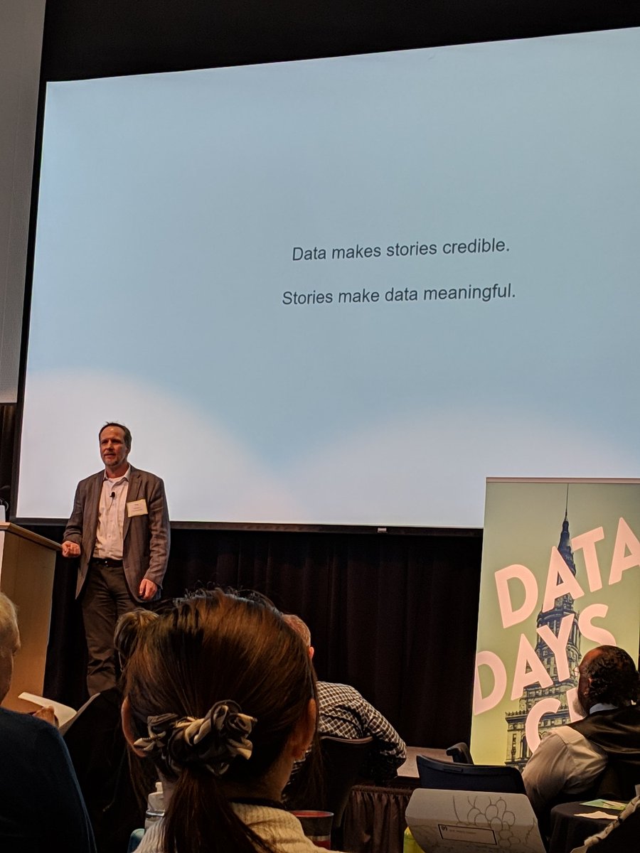 caldhubaib's tweet photo. '#Data makes stories credible. Stories make data meaningful'. Profound insight from @troythibodeaux #DataDaysCLE https://t.co/Cb4Xhu7ftc