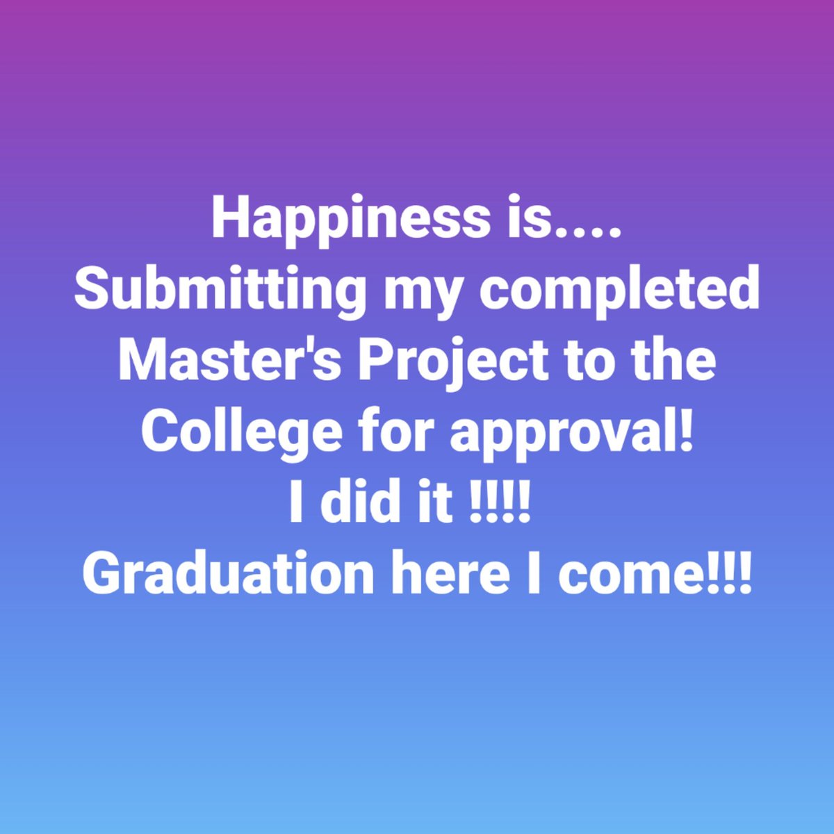 SPSnurse's tweet photo. Thank you to my family and friends and colleagues that listened to me, helped me and completed my surveys. #SchoolNurses #MastersinEducationforSchoolNurses.#CambridgeCollegeClassof2019 https://t.co/GbTUI4rE0L