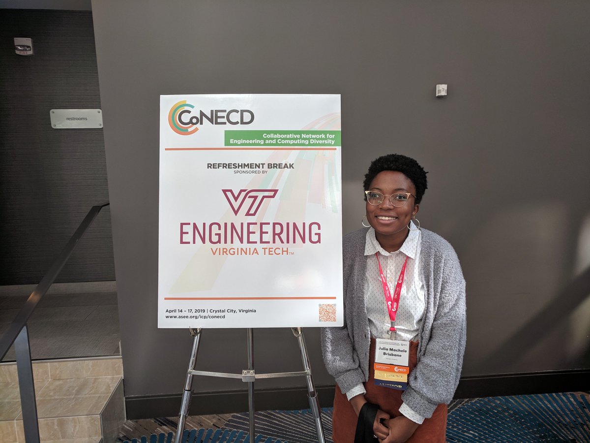 scsupported's tweet photo. It's grad school decision day and we'd like to congratulate research intern Julia Brisbane on her decision to pursue a doctorate of Engineering Education at #VirginiaTech! This week she'll be presenting research findings from SC:SUPPORTED at #CoNECD19!

#NSFINCLUDES #ClemsonCECAS https://t.co/vxdu18JgYu