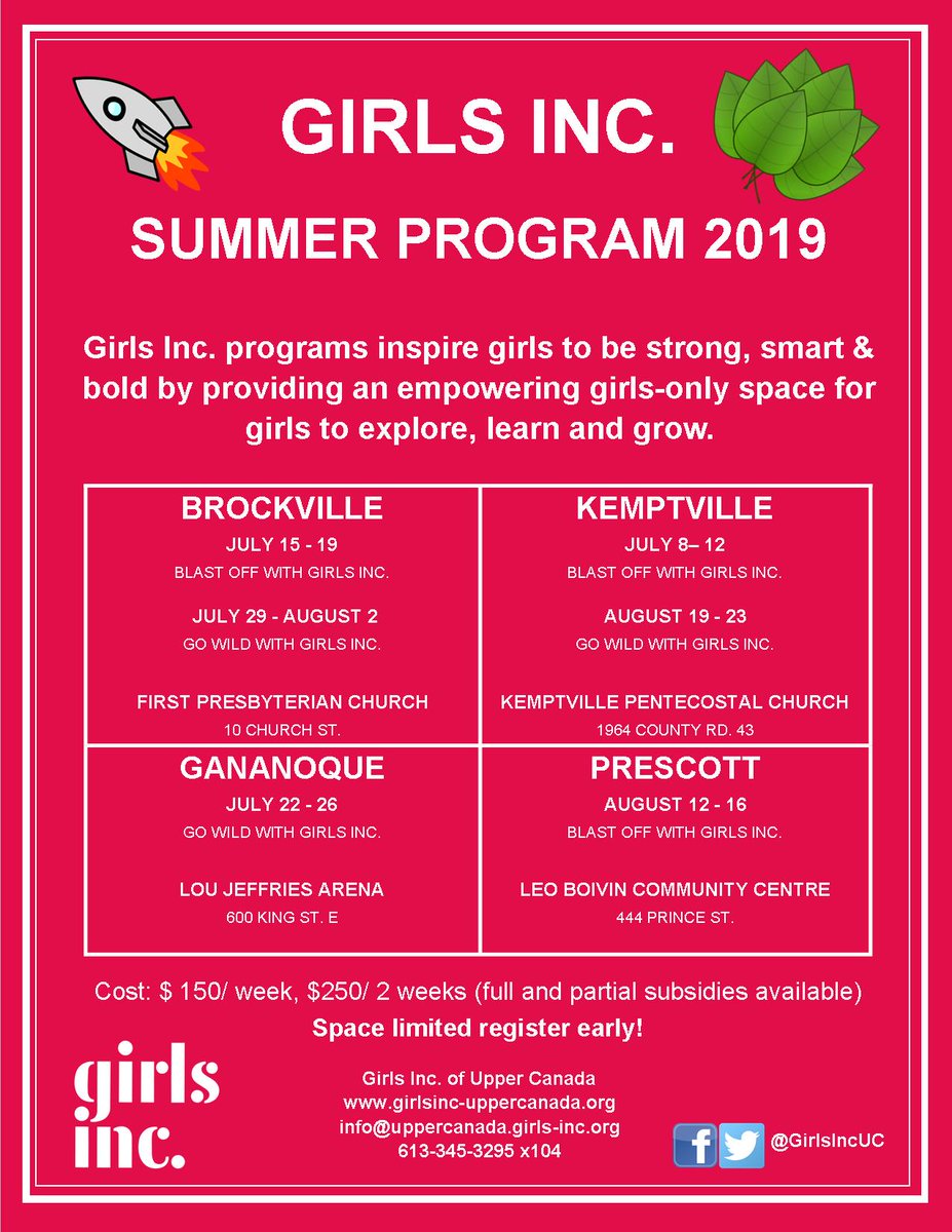 Girls Inc. is offering a fun, empowering week-long program this summer, guided by our Operation SMART (Science, Math, and Relevant Technology) curriculum. Call, email or message us to register. $150/ Week or $250/ 2 Weeks - subsidies are available upon request.#StrongSmartBold