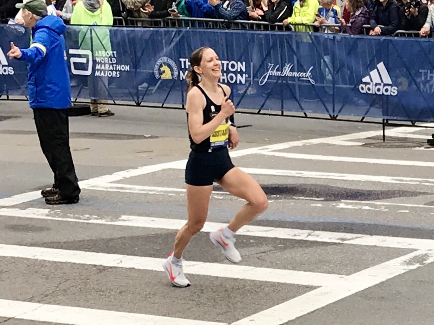 alnbrookes's tweet photo. HUGE CONGRATS to @atrueworld Kate Gustafson, 1st 🇨🇦 woman home at @jhboston26 #bostonmarathon today: 2:42:34, 35th overall 👏🏻 @mile2marathon https://t.co/j5NBen0F5W