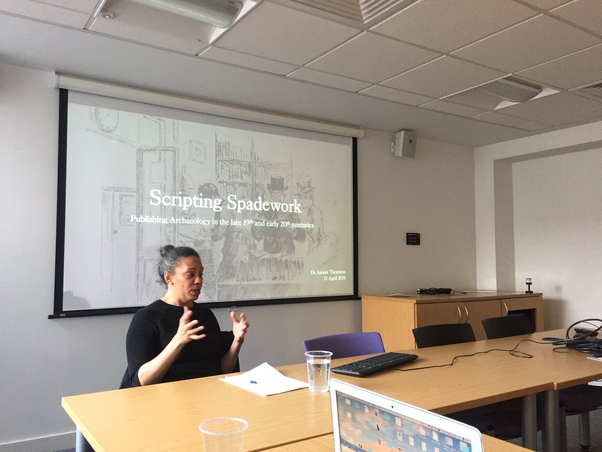 ExploringInArch's tweet image. Amara’s interests concern how British archaeologists projected themselves in print and in film during the late 19th / early 20th C. She explores the landscape of publishing for archeology at the time, looking at what archaeologists were putting out there for a general audience.