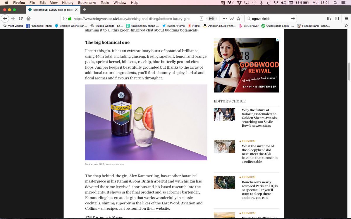 Nice mention in last week's <a href="/Telegraph/">The Telegraph</a> for Mr. Kamm's gin. Cheers <a href="/thinkingdrinks/">The Thinking Drinkers: Great British Pub Ride</a>! <a href="/TelegraphLuxury/">Telegraph Luxury</a> 
bit.ly/2vbO9Vr