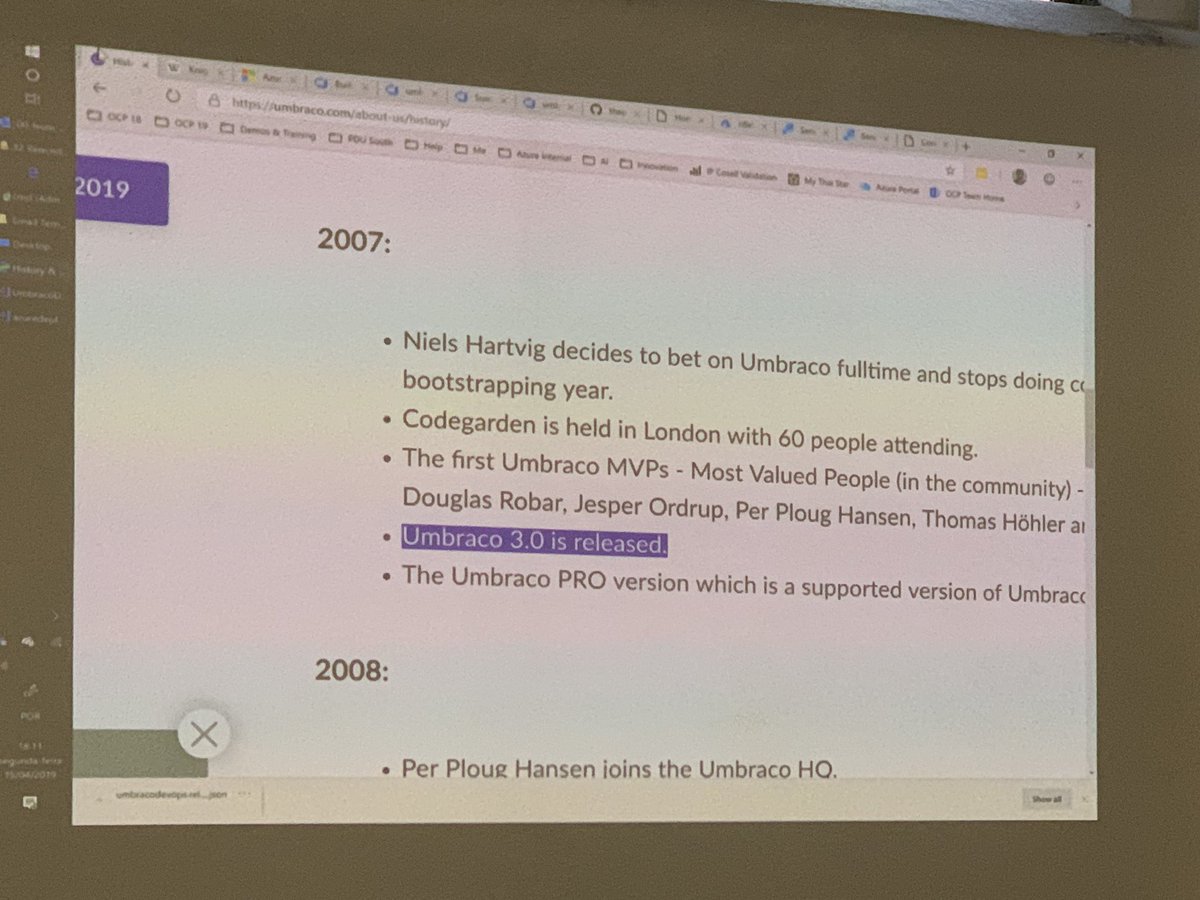 callumbwhyte's tweet image. Wow! @theplastictoy was building #umbraco sites back on v3! Now he’s sharing his DevOps experience to our #umbracoRoadshow audience 11+ years later!