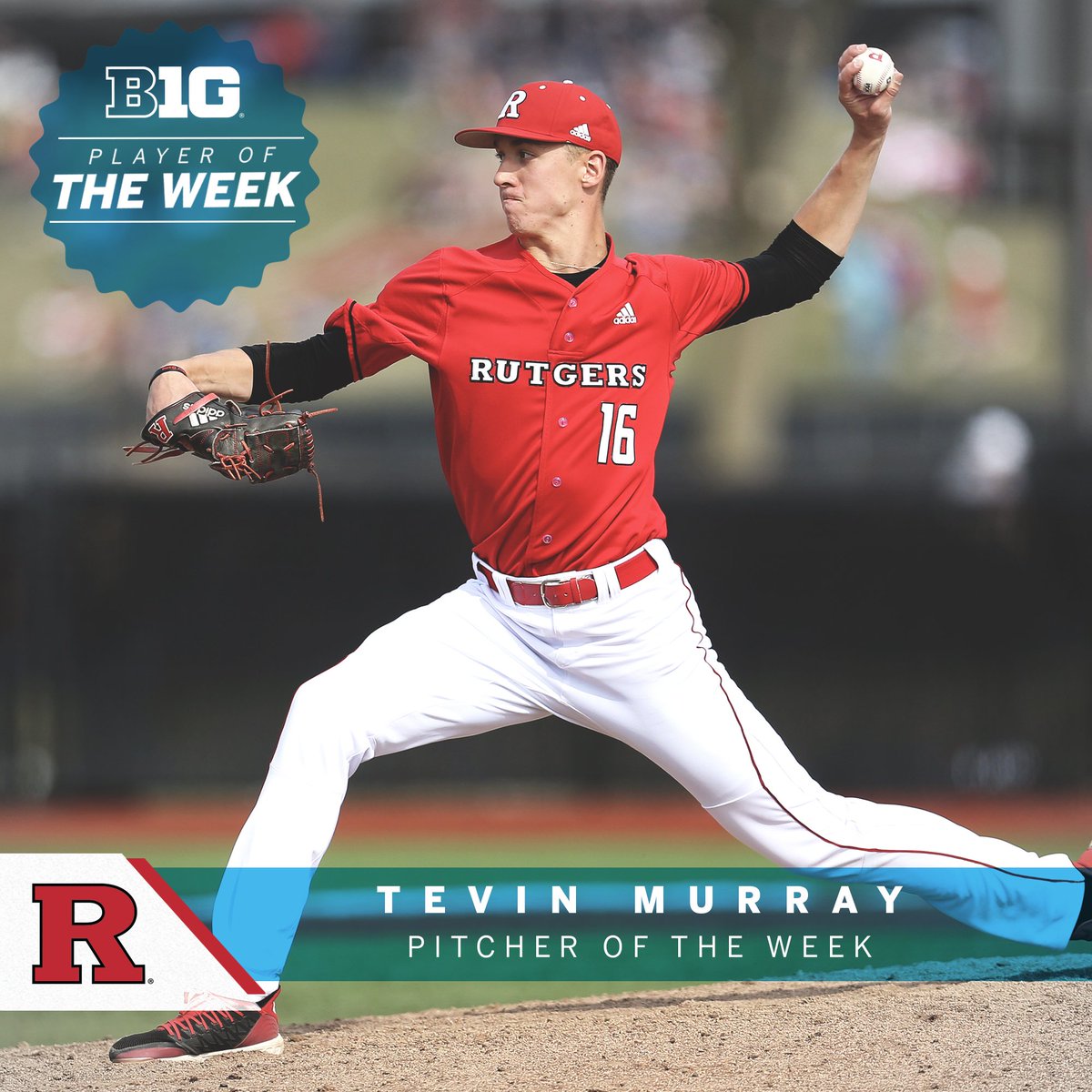 B1Gbaseball's tweet photo. Tevin Murray of @RutgersBaseball is the #B1GBaseball Pitcher of the Week after striking out career-high 9 in 6.0 innings to help the Scarlet Knights defeat Michigan State and secure Rutgers' first Big Ten sweep. https://t.co/pf3vQ3sLTy