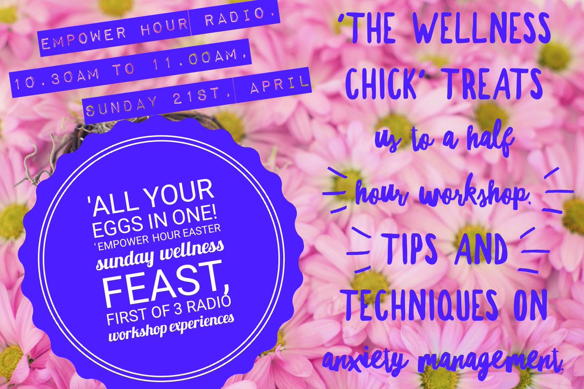 mmbnetworking's tweet photo. This Easter Sunday Valerie Conway, The Wellness Chick will be giving a half hour #Wellness Workshop for Empower Hour, focusing on tips to manage anxiety and overwhelm.
Tune in on #LimerickCityCommunityRadio Sunday 21st at 10.30am 🥰 https://t.co/D1ihxm0cN0