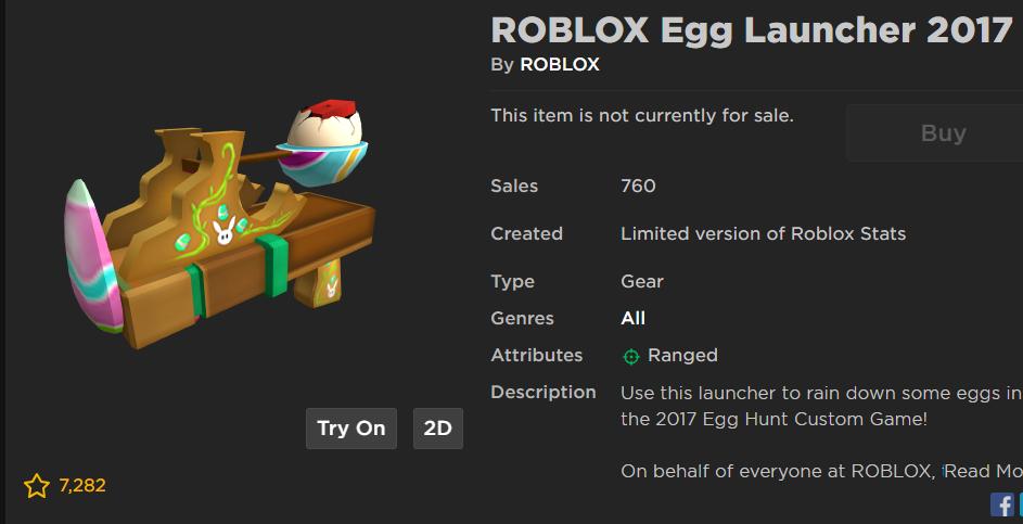 Roblox Notifier On Twitter New Gear Eggmin Launcher 2019 - roblox egg launcher 2017 roblox