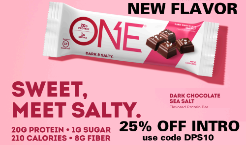 DpsNutrition's tweet photo. *** SPECIAL INTRO PRICE ***
Get 25% off @ONE1Brands Dark Chocolate Sea Salt Protein bars at DPS Nutrition with coupon DPS10! #YouveFoundTheONE #EnjoyOne #onebar
https://t.co/lhD68ajtOh https://t.co/9lPvvZcf9N