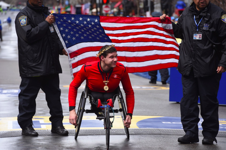 Congratulations to the 1st place wheelchair finishers Manuela Schar and Daniel Romanchuk.  Very proud of you! 

#BostonMarathon #OneBostonDay