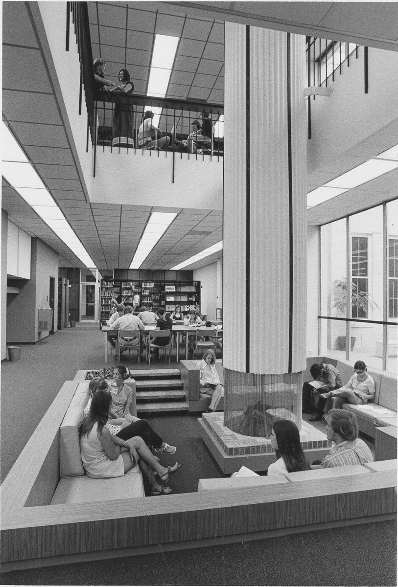 SUspeccoll's tweet photo. The answer to our #funfriday post is the library! The fireplace was located in what is now the periodicals section of the library. #besouthwestern #specialcollections https://t.co/FIFn3F1JiH