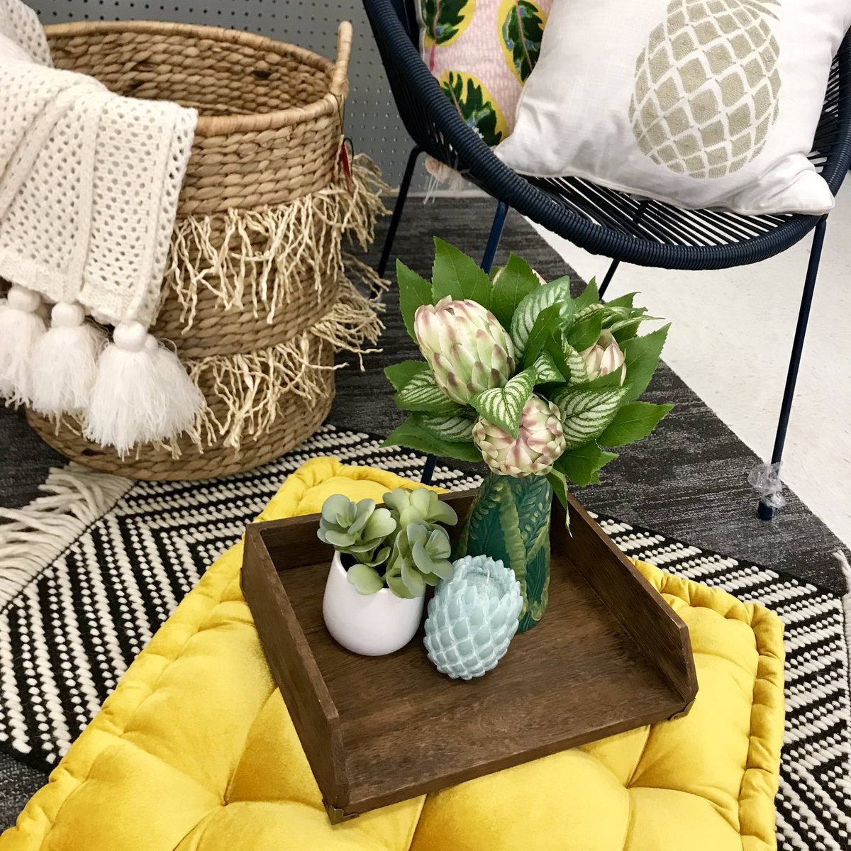 Opalhouse accents for the win! Spring is here and we are here for it. 💁‍♀️#Target #Opalhouse #T2119 #Pillowsfordays #RattanLife