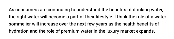 mdc's tweet photo. GUYS -- THIS IS REAL: "20 Minutes With Celebrated Water Sommelier" 
each quote is more bananas than the last
https://t.co/jAHnJPseP4 https://t.co/T2RvyoTL1G