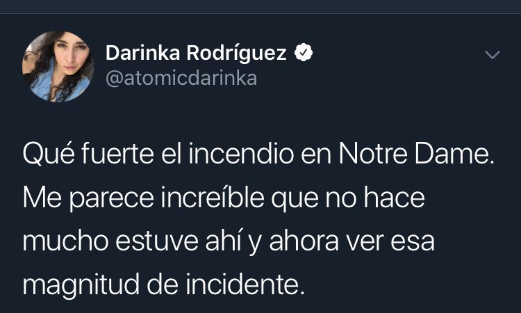 Tantos años de historia, una gran obra de la humanidad se incendia. Pero oigan!! Voy a hacer que la tragedia se trate de mí.