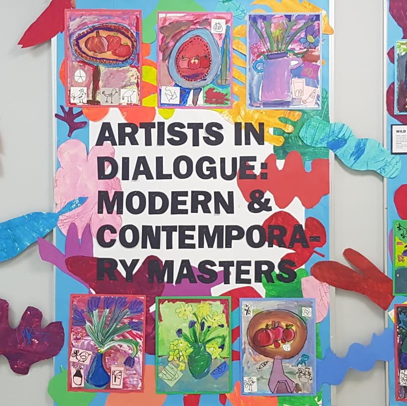 DanaShahzada's tweet photo. Artists in dialogue. Matisse meets Nissa in Kindergarten art. #NESArts @acsammanjordan https://t.co/9bvBK9Vw7G