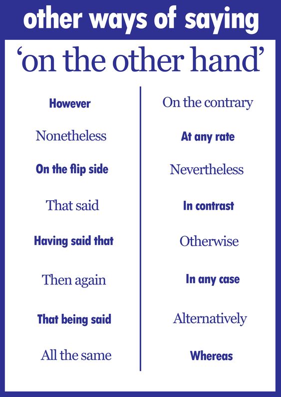 BriamA_Plus's tweet photo. Other ways of saying... ON THE OTHER HAND https://t.co/yUR3Zre38A