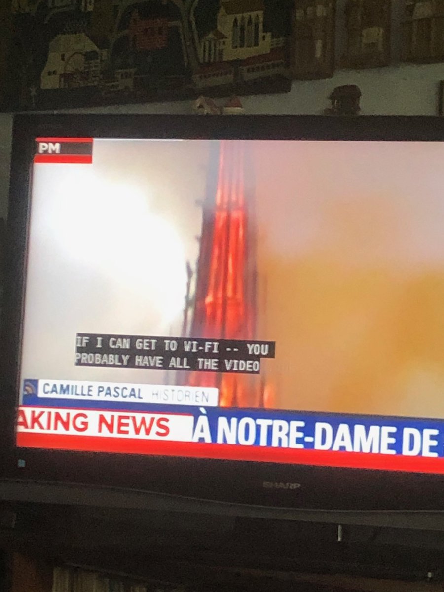 Kath2252's tweet image. Notre Dame on fire. Spire just collapsed with roof. 😭😭😭#NotreDame #ParisStrong