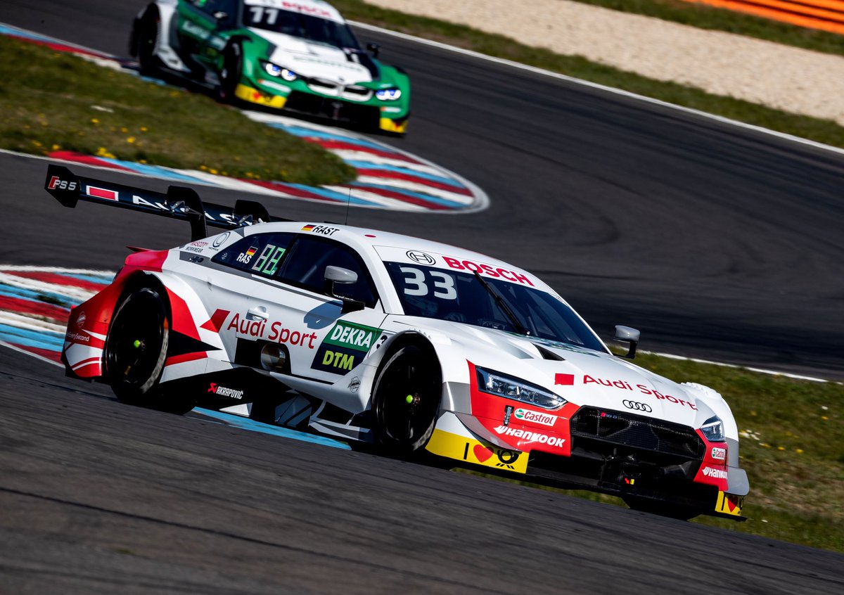 DTM's tweet photo. That’s a wrap on the first day of #DTM testing at Lausitzring. @m_rockenfeller heads the times, ahead of @JamieGreen_ and @nico_mueller. https://t.co/EKPt99mCnX