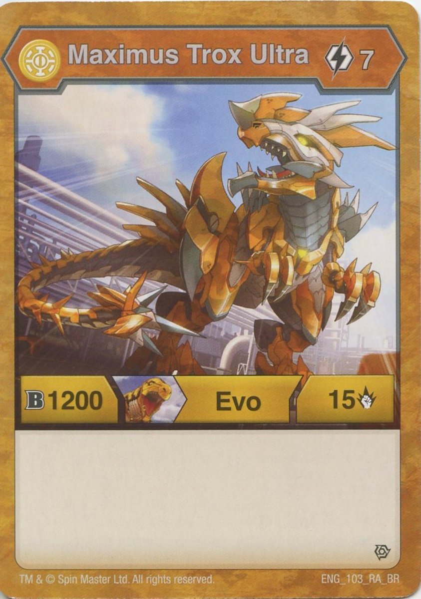 Bakugan Wiki Do You Like Dinosaurs How About Golden Dinosaurs Covered In Spikes If So The Evo Card Aurelus Trox Ultra Has You Covered This Is A Fearsome Bakugan To
