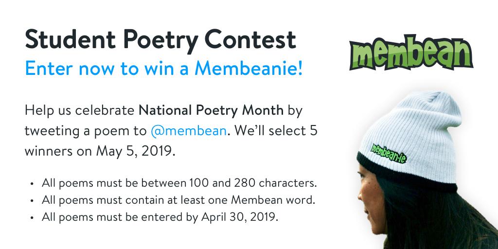 It's a contest! We look forward to reading and celebrating your poetry. 😍