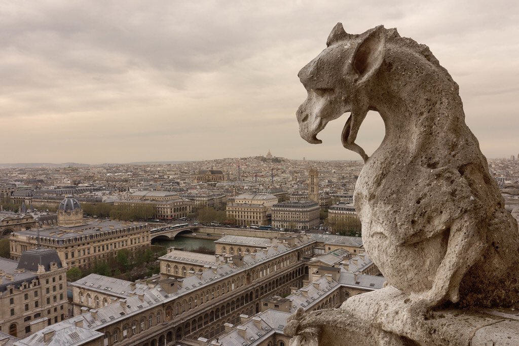 adjunktyra's tweet image. Their countless sculptures of devils and dragons assumed a lugubrious air. The flickering of the flame made them seem as if the sculptures were alive. Gorgons seemed to be laughing, gargoyles howling, salamanders puffing fire, and griffins sneezing in the smoke.

/V.Hugo