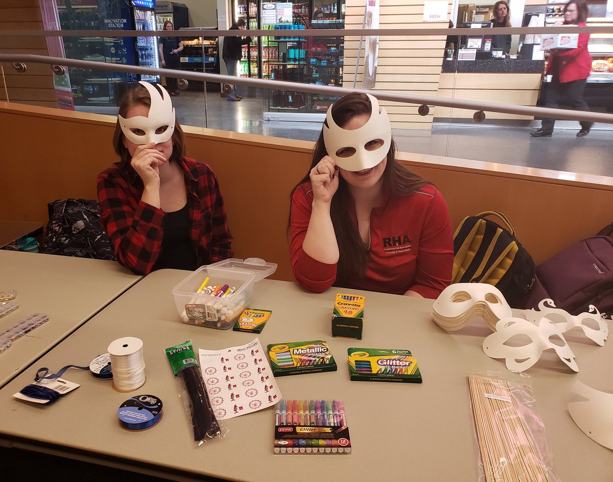 Come to the PIT from 1-3pm today and make a mask for the Masqurade this Thursday!