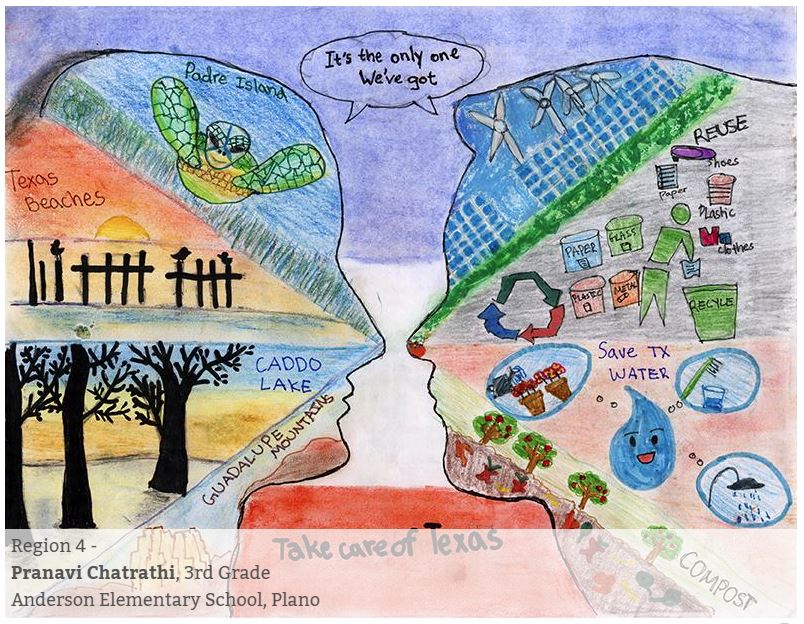 NTMWD's tweet photo. Take a few minutes to see all the winners in the @TakeCareOfTX recent art contest. These talented students came up with some creative ways to teach others ways to protect our environment. #TexasFuture is 🌞! https://t.co/GVfPRhW5oF