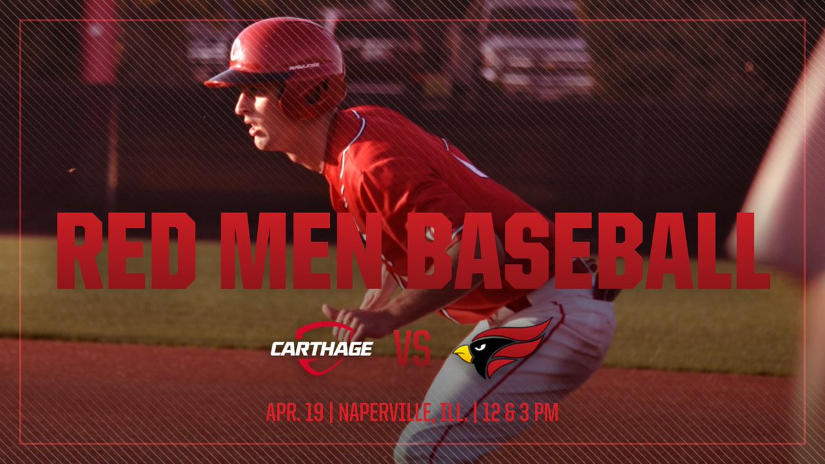 carthagesports's tweet photo. ⚾️ GAMEDAY ⚾️
🏟 @NCC_Athletics
📍 Naperville, Ill.
🕐 12 & 3 PM
📊 https://t.co/V3GQhrIWsv
#RedMenBASE⚾️ #RedStateOfMind https://t.co/nhIeQohAgU