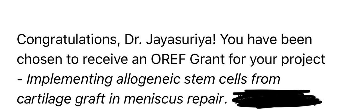 JayasuriyaLab's tweet photo. What an excellent start to the week! We are officially funded! Our lab has received an MTF Biologics Research Grant! I want to offer a huge thank you to @OREFtoday @TheMTF1 and to all of the members of my lab! You all make this awesome journey possible #ProudPI #Time2Celebrate https://t.co/KURwBlHbyr