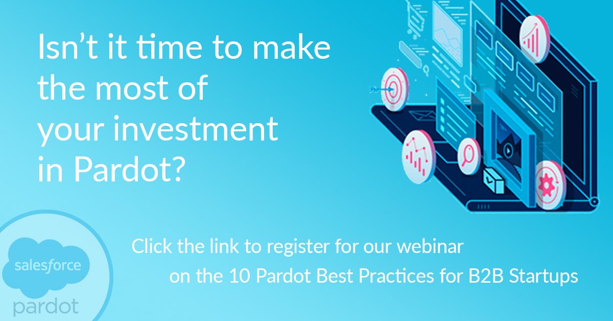 It's time for another #contentconversation! On April 23rd, we'll be hosting a free #Webinar about the 10 #Pardot Best Practices for B2B Startups. Make sure to register early! Seats are limited: bit.ly/2UHO0Zr
#B2BMarketing #salesforce #startups