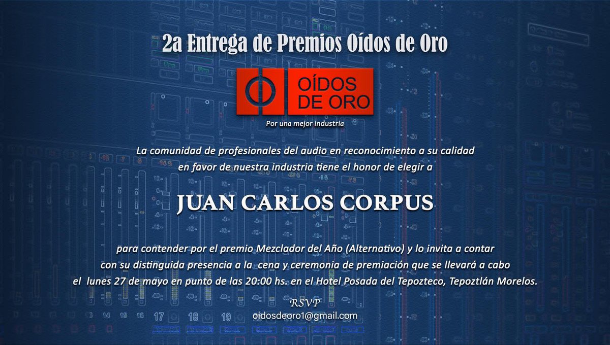 juancarloselara's tweet photo. Super emocionado y agradecido por estar contemplado para esta entrega,  también aprovecho para felicitar a todos mis colegas por que MEXICO  SUENA CABRON! gracias a los organizadores por hacer de la industria un  lugar mas cercano y unido entre nosotros! @dharastudios https://t.co/jfuuVI8HgG