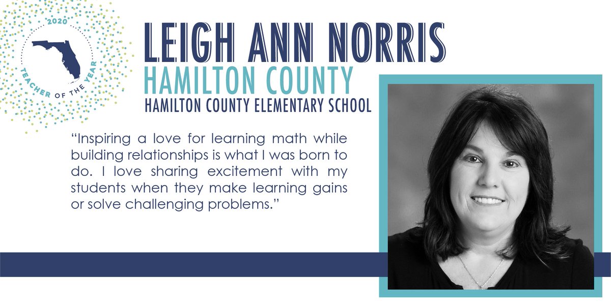 EducationFL's tweet photo. Leigh Ann Norris from Hamilton County is their 2020 District Teacher of the Year! Congratulations, Leigh Ann!

@leighnorris14 #FlEdu #FLTOY2020 #FL74Strong https://t.co/9L4VbxTS7h