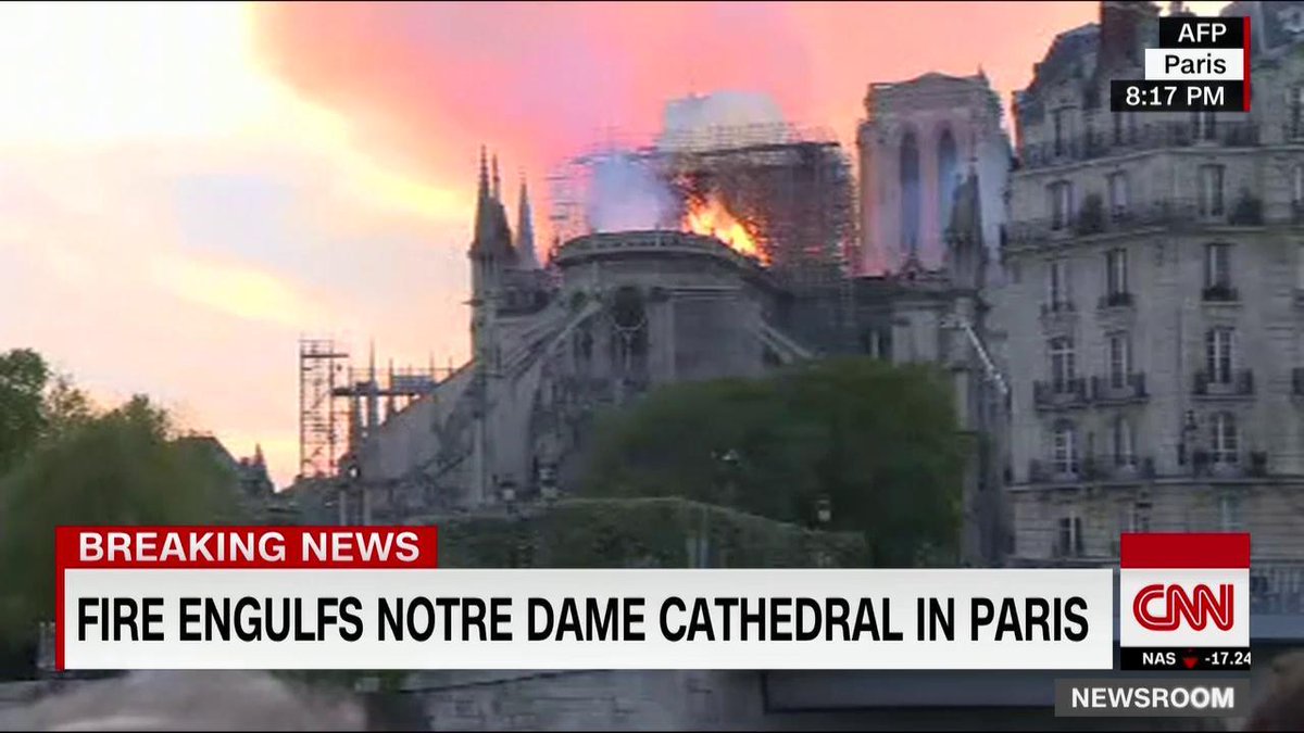 CNN's tweet image. French President Emmanuel Macron just tweeted about the Notre Dame fire, saying that he is "sad tonight to see this part of us burn." 

Follow our live coverage: cnn.it/2KEnrzx

Watch on CNN: CNN.it/go