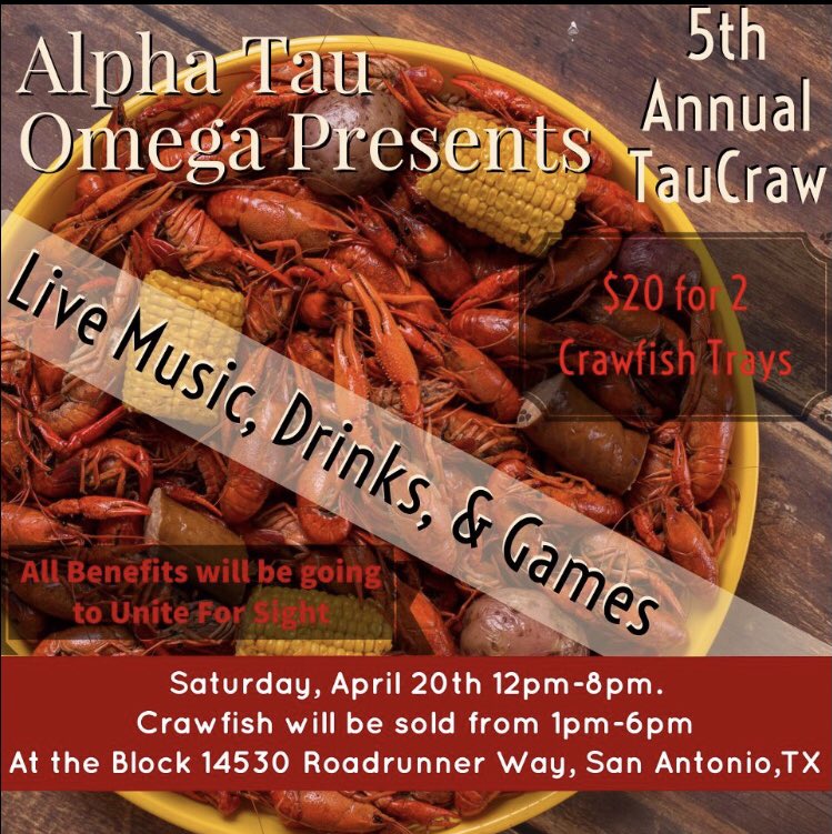 Retweet to help <a href="/UTSAGammaPhi/">UTSA Gamma Phi Beta 🤍</a> raise money for our 5th annual Tau Craw event benefiting Unite for Sight!