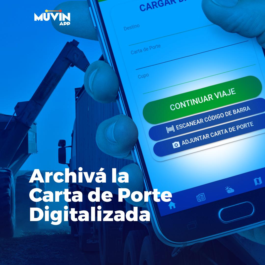 muvinapp's tweet photo. NUEVO! Ahora podés archivar en tu panel de administración la Carta de Porte DIGITALIZADA. Más trazabilidad. Más ágil. #MUVINAPP #logisticasimple https://t.co/VISmvCGYsP