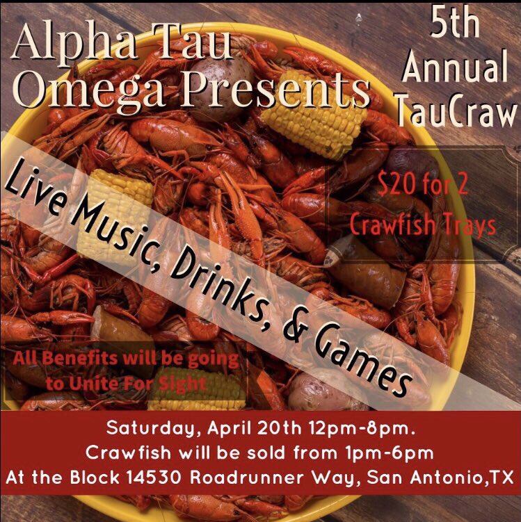 Retweet to help <a href="/UTSAAOII/">𝐀𝐋𝐏𝐇𝐀 𝐎𝐌𝐈𝐂𝐑𝐎𝐍 𝐏𝐈</a> raise money for our 5th annual Tau Craw event benefiting Unite for Sight!