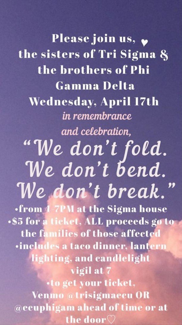 Venmo trisigmaecu OR ecuphigam for tickets or donations