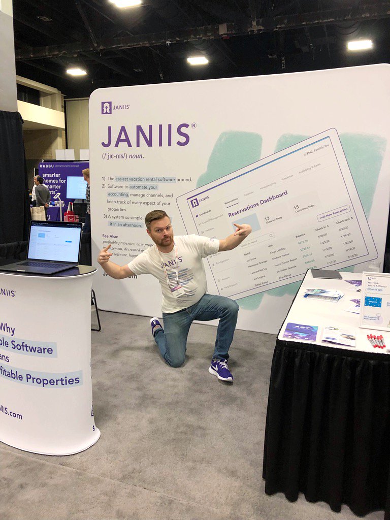 janiis_platform's tweet image. One of the best @VRMAadvocacy events we&apos;ve been to! The #VRMASpringForum is off to an amazing start. Swing by BOOTH #123 to see how using #simplesoftware means #profitableproperties...and also to see Blake &amp;amp; Jason&apos;s new kicks. #newshoes #vacationrentals #vacationrentalsoftware