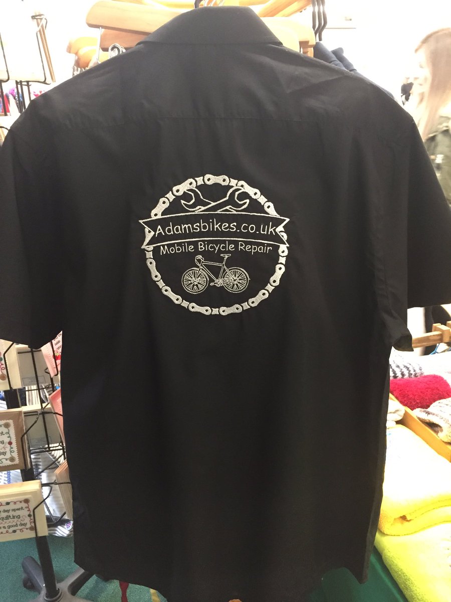 CorasEmbroidery's tweet photo. Evening @Dorset_Hour how are all the #dorset folk this evening? Here’s an order I completed before Christmas last year for #Adamsbikes based in Poole. #logodigitiser #logoconversion to #embroideredlogo #largehooplogo #blackshirts #logo #SmallBusiness #dorsetbusiness #lovemyjob https://t.co/r4xSywuM0S