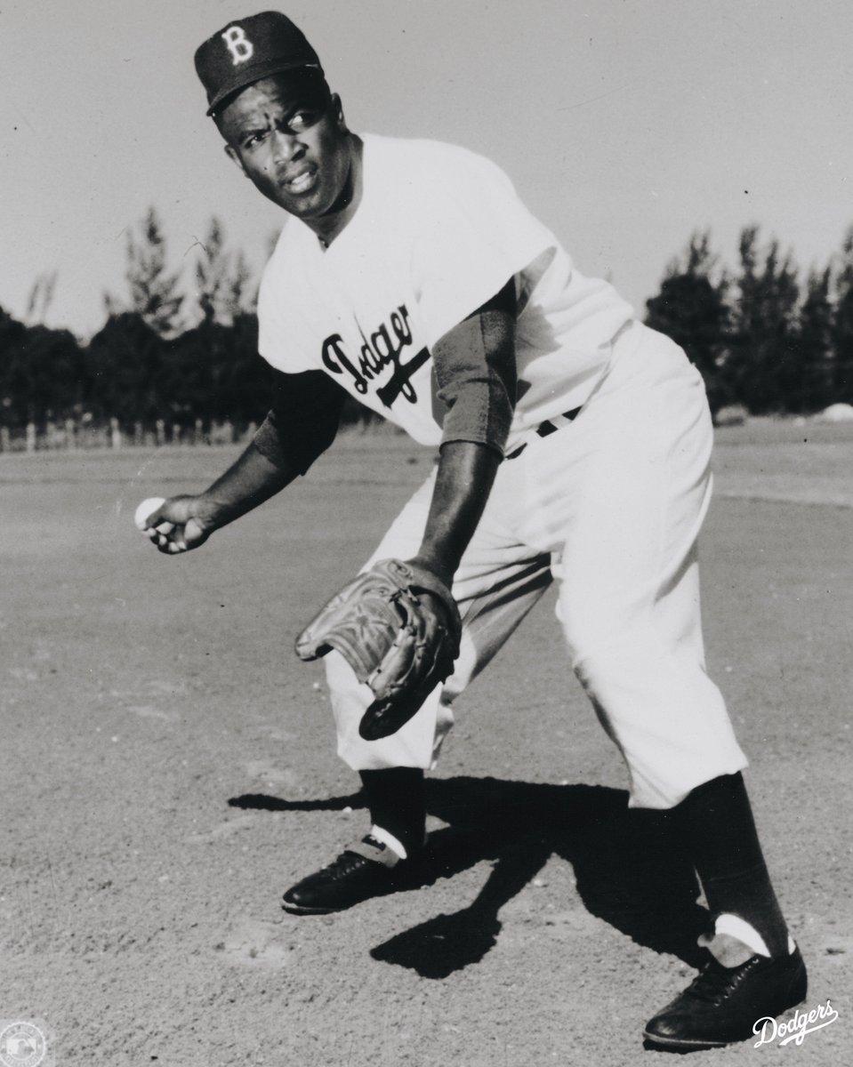 Dodgers's tweet photo. On April 15, 1947, you changed everything. 

Thank you, Jackie. Your courage will live on forever. #Jackie42 https://t.co/ro9mTwU0br