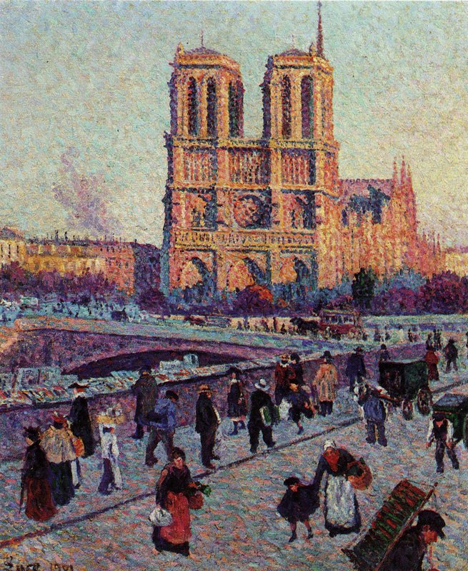 Our thought are with Paris and everyone who loved this building.
#NotreDame 
Maximilien Luce
The Quai Saint-Michel and Notre-Dame
1901