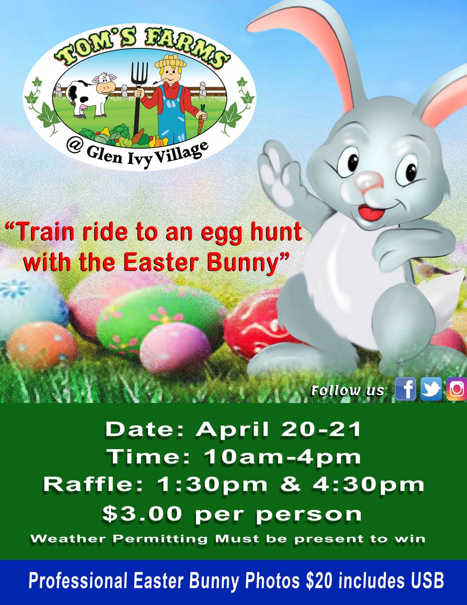 Take a ride on our train to an egg hunt with the Easter Bunny! This Saturday and Sunday from 10am-4pm!