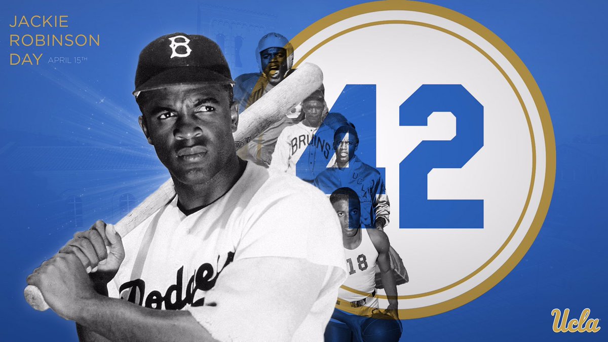 Jackie Robinson was the first athlete to letter in 4 Sports at UCLA. He was a part of the 1939 undefeated UCLA football team. He went broke The Color Barrier in MLB on April 15, 1947. A true pioneer; today is Jackie Robinson Day in the MLB. Dream Big! Westwood!!