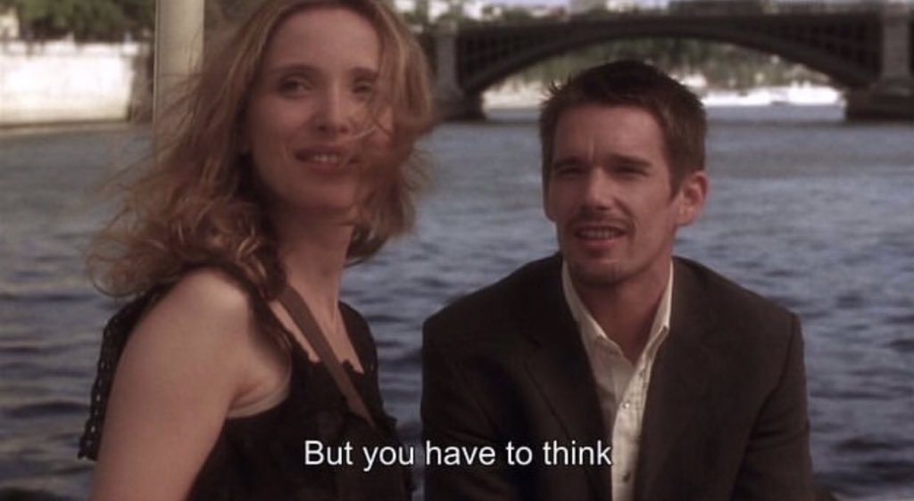 cowsel9's tweet photo. Before Sunset (2004) #NotreDame https://t.co/OjVlcjVuej