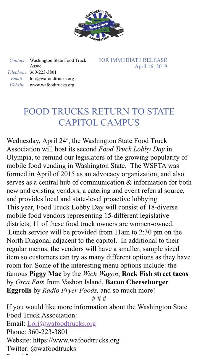 9-days to go till #FoodTruck #lobbyday! <a href="/theolympian/">The Olympian</a> <a href="/thenewstribune/">Tacoma News Tribune</a> <a href="/thecolumbian/">The Columbian</a> <a href="/iHeartRadio/">iHeartRadio</a> <a href="/KVIseattle/">TALK RADIO 570 KVI</a> <a href="/komonews/">KOMO News</a> @941thesoundsea <a href="/knkxfm/">KNKX Public Radio</a> @KIRORadio <a href="/sharethecities/">Share The Cities ➡️🦋</a> <a href="/KISSFMSEATTLE/">hits</a> <a href="/KING5Seattle/">KING 5 News</a> <a href="/KIRO7Seattle/">KIRO 7</a> <a href="/uwnews/">UW News</a> <a href="/seattletimes/">The Seattle Times</a> <a href="/Q13FOX/">Q13 FOX Seattle</a> <a href="/KUOW/">KUOW Public Radio</a> <a href="/natlfoodtrucks/">Natl Food Truck Assn</a> <a href="/Around_Seattle/">Around_Seattle</a>