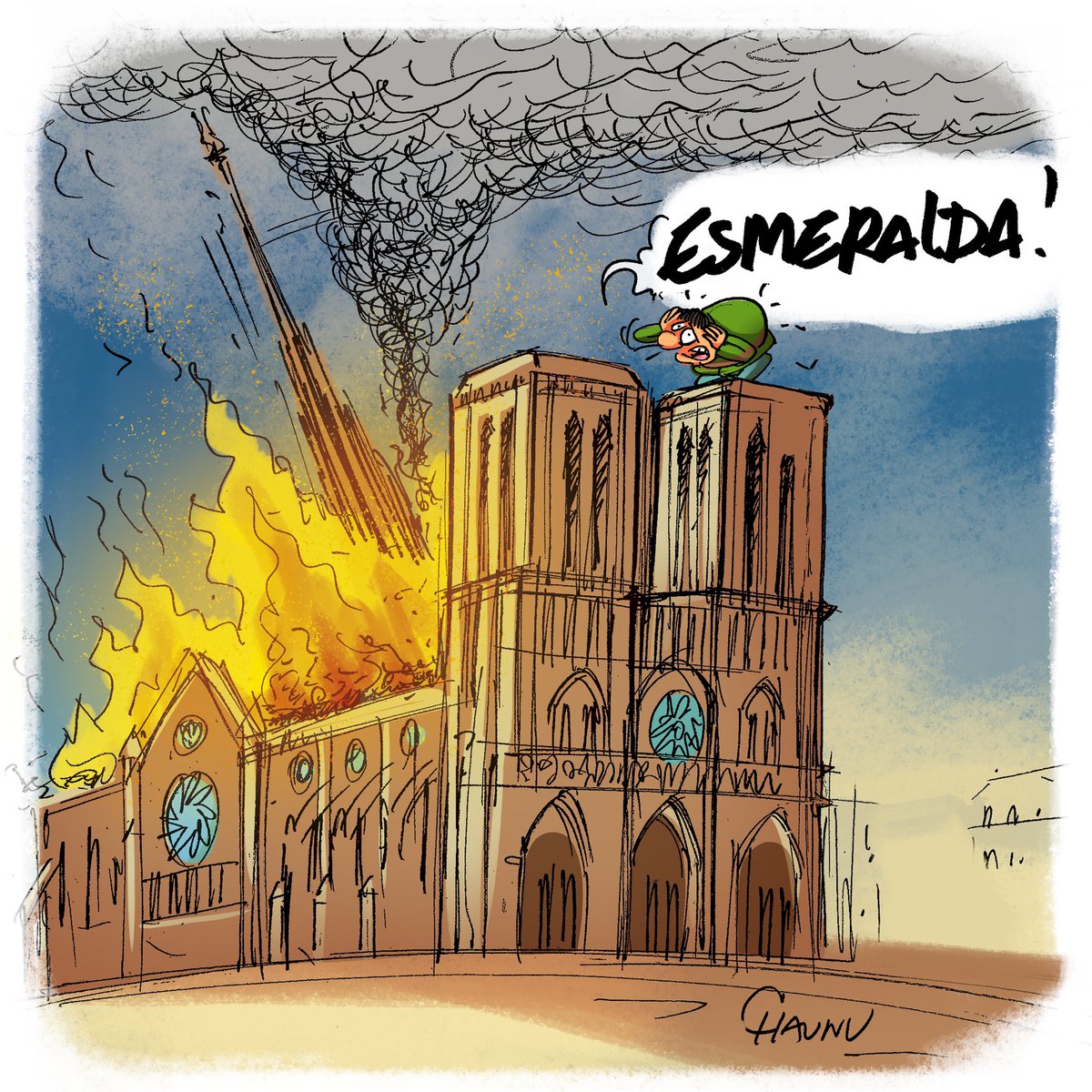 EmmanuelChaunu's tweet photo. #Notredameenfeu #NotreDamedeParis 😥😞 https://t.co/cTPFBudRGc