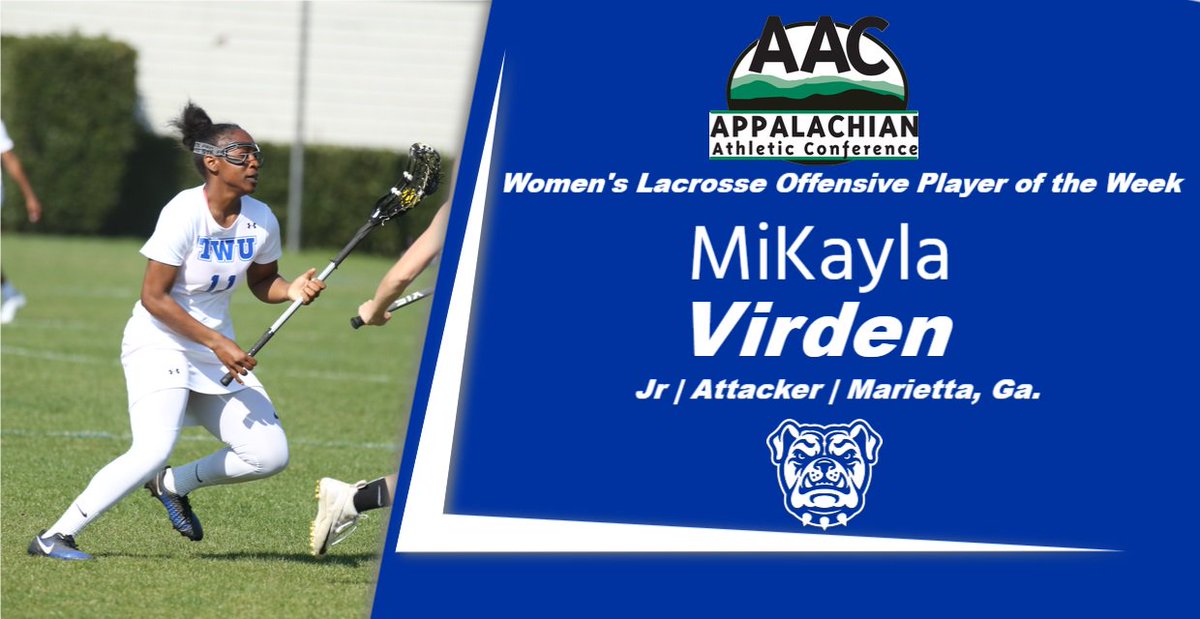 TWU Bulldogs (@twbulldogs) on Twitter photo Congratulations to MiKayla Virden of <a href="/TWUWLAX/">Tennessee Wesleyan</a> on being named the @AACSports Women's Lacrosse Offensive Player of the Week! Read more about the honor below.
<a href="/DPASports/">Daily Post-Athenian Sports</a>
- twbulldogs.com/article/3355.p… Congratulations to MiKayla Virden of <a href="/TWUWLAX/">Tennessee Wesleyan</a> on being named the @AACSports Women's Lacrosse Offensive Player of the Week! Read more about the honor below.
<a href="/DPASports/">Daily Post-Athenian Sports</a>
- twbulldogs.com/article/3355.p…
