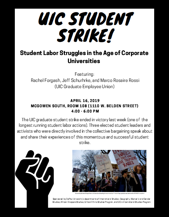 DePaulINT's tweet photo. Happy Monday! Don't forget to join us tomorrow for INTuesday on UIC's student strike and on Wednesday where we have co-sponsored Jane McAlevey's lecture entitled "Power, Participation and Democracy." 

#DePaul #DePaulLAS #DePaulINT #INTstudents #INTalum #INTuesday #events https://t.co/uHSfrEFOoN