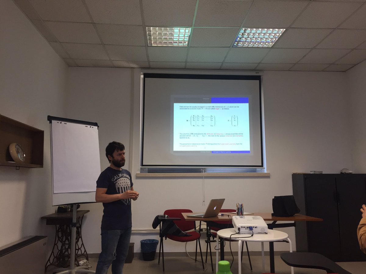 frdm123_'s tweet photo. First day of a #MachineLearning course by Christian Torrero, our #DataScientist @uhopper! He is sharing his experience in #DataAnalytics with his colleagues https://t.co/PjPSpK1fbr